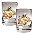 Baltimore Orioles MLB 2pc Rocks Glass Set - Primary Logo by Great American Products