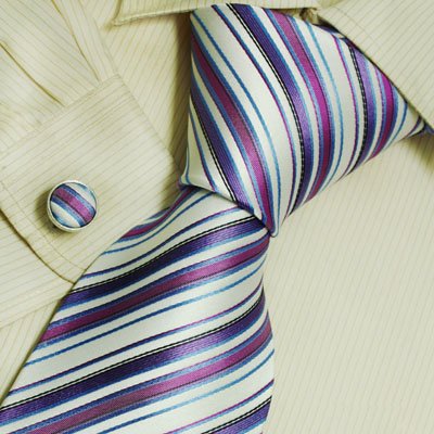 White stripes neck ties Purple polka dots boyfriends 