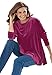 Woman Within Women's Plus Size Plush Tunic-Length Velour Knit Sweatshirt