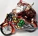 SC Christmas Santa on a Motorcycle Glass Christmas Ornament