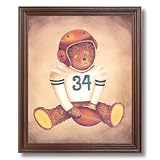 Green Bay Packers Football Teddy Bear Picture Framed Art Print