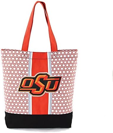 Ashley M Oklahoma State University Patterned Hexagon Canvas Tote Bag (Orange)