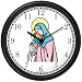 Mary & Baby Jesus or Madonna and Child No.1 - Christian Theme Wall Clock by WatchBuddy Timepieces (Slate Blue Frame)