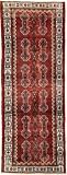 3'8 x 9'10 Red Persian Hand Knotted Wool Hamedan Runner Rug