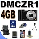 Panasonic Lumix DMC-ZR1 12.1MP Digital Camera w/8x Optical VR Zoom (Black) BigVALUEInc Accessory Saver 4GB Bundle