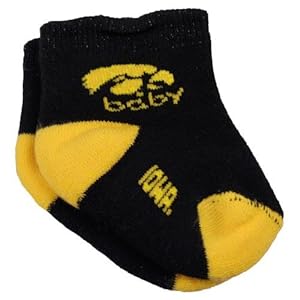 Iowa Hawkeyes Infant Black-Gold Team Logo Bootie Socks