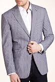 Luxury Sartorial Cotton Rich 2 Button Striped Jacket [T19-7233-S]