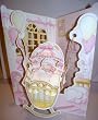 3-D Santoro Graphics Swing Card / Greeting Card - Baby Girl in a Bassinet