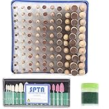 SPTA 1/8"（3mm）シャンク盛り合わせ研磨牛革ゴムバリセット ドレメル（ドレメル）PROXXON回転工具を取り付け - 、サンディング、研削、研磨 117個のパック [並行輸入品]