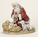 8.75" The Kneeling Santa with Baby Jesus Christmas Figure