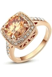 [Retro Series] Yoursfs Sparkly 1.5ct Austrian Crystal Topaz Engagement Ring 18k Rose Gold Plated Mother's Day Gift Ring