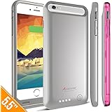 iPhone 6S Plus Battery Case, iPhone 6 Plus Battery Case, Alpatronix&reg; [BX140plus] MFi Apple Certified 4000mAh External iPhone 6S/6 Plus Battery Case Removable Rechargeable Protective iPhone 6S+ 6+ Charging Case [Ultra Slim Portable iPhone6 Plus Charger Case / Full Support with iOS 9+ & Apple Pay / iPhone6s Plus Extended Battery Case / Lightning Connector Output / Fits colors for iPhone6S Plus for Juice Bank & Power Pack] 100% Satisfaction Guaranteed! - (Silver with 1 Extra Pink Bumper)