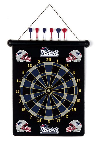 NEW ENGLAND PATRIOTS Magnetic DART BOARD SET with 6 Darts (15 wide and 18 long)