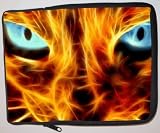 Lion Fire Eyes Design Laptop Sleeve - Note Book sleeve - Apple iPad - Apple iPad 2 - Android sleeve - can be used for for Fujitsu, Kindle, Samsung, Dell, Acer, ASUS Eee PC, Gateway, HP, Sony, Compaq, IBM, Mac, Sharp, Toshiba models - Unisex - Ideal gift for all occassions!