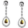 18K White Gold Citrine and Diamond Earrings