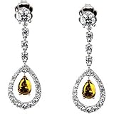 18K White Gold Citrine and Diamond Earrings