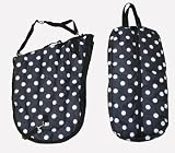 All Purpose English Horse Saddle Carrier White Polka Dots Black Set