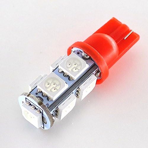 SmartLive 5 pcs pack Red Car LED Light Bulb T10 Wedge Type for W5W 194 168 2825 bulb Helogen Xenon Replacement used for singal light,trunk light,dashboard light,packing light