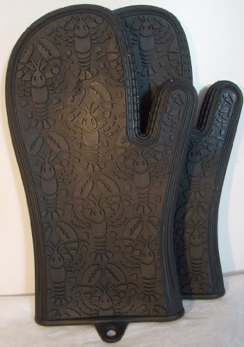 SiliconeCuisine - 1 paire de Gants de cuisine / Manique - Noirs - 10 ans de garantie