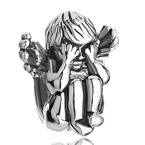 Pugster Angel Squatting See No Evil European Charm Beads Fit Pandora Chamilia Biagi Charm Bead Bracelet