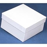 White Swirl Bracelet Cotton Jewelry Gift Box Display 3.75