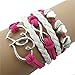 Sannysis Infinity Double Love Friendship PU Leather Alloy Charm Bracelet