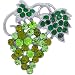 Emerald Green Grape pin Austrian Crystal Fruit Brooch pin