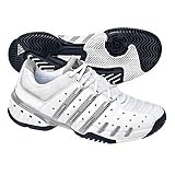 Mens Adidas Barricade (Leather) - White/ Silver /Dk Navy