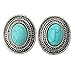 Qise Women's Inlaid Oval Turquoise Stud Earrings