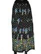 Christmas Gift -Black Color With Bundi-Blue Color Floral Printed and Sequin Work Wrap Girls Comfortable Clothing In India Size 36 For Free Shipping