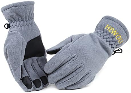 Ladies/Womens Outdoor Winter Polar Fleece Thermal Gloves Gray
