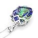 Jewelrypalace Mystic Blue Rainbow Topaz Concave 925 Sterling Silver Pendant Necklace