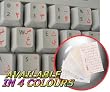 PASHTO KEYBOARD STICKERS WITH RED LETTERING ON TRANSPARENT BACKGROUND