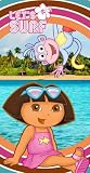 Dora Summer Surf Fiber Beach Towel