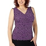 Merona® Women's Plus Smocked Dot Print Tank Top - Ebony/Purple 