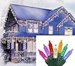 Set of 70 LED Multi-Color M5 Mini Icicle Christmas Lights - Green Wire