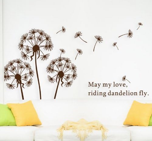 Kappier Large Flying Dandelion in the Wind (About 47 Inch Height) Wall Decals