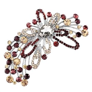 Pugster Flower Smoked Topaz Yellow Light Colorado Swarovski Crystal Diamond Accent Brooches Pins