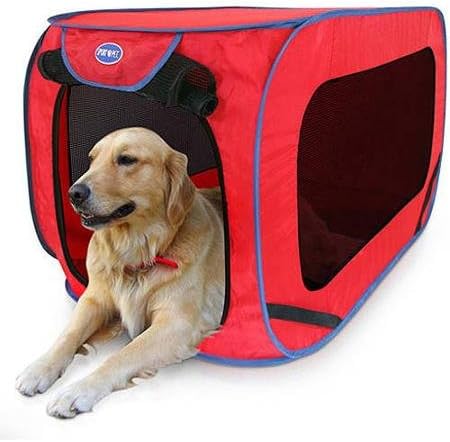 SportPet Pop-Open Kennel, Red, Size: Large (12H x 2L x 12W)