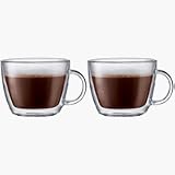Kitchen & Housewares : Bodum Bistro Double-Wall Insulated Glass Café Latte Mug, Set of 2
