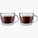 Bodum Bistro Double-Wall Insulated Glass Cafe Latte Mug, Set of 2