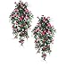 TWO 40" Morning Glory Artificial Hanging Flower Bushes, with No Pot,