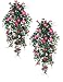 TWO 40" Morning Glory Artificial Hanging Flower Bushes, with No Pot,