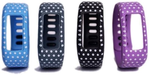 Sankit 4PC Colorful with White Dots Spots Replacement Wrist Band for Garmin Vivofit(No tracker, Replacement Bands Only)