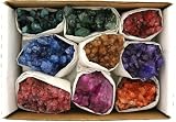 Box Set of Genuine Amethyst Crystal Druzes. Dyed Multiple Colors. Comes as a Box Set.