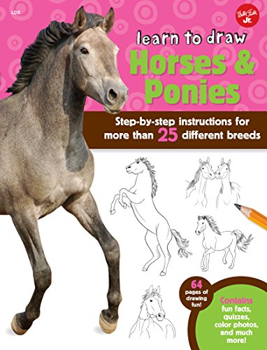 Learn to Draw Horses & Ponies: Step-by-step instructions for more than 25 different breeds - 64 pages of drawing fun! Contains fun facts, quizzes, color photos, and much more!