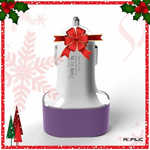 Iphone Car Charger - Best for Fast Optimum Charging Apple and Android Devices, Sleek Design, and 5.1A - 3 Premium USB Car Charger Multi Port - Makes a Great Gift - Purple