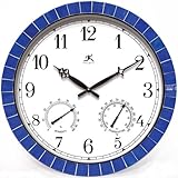 Infinity Instruments Clarion Blue- In/Outdoor Decorative Tile Clock Infinity Instruments Clarion Blue- In/Outdoor Decorative Tile Clock