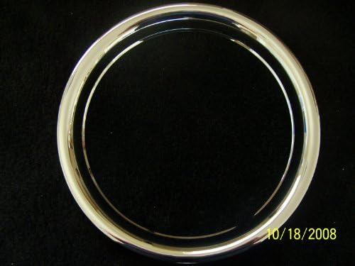 14x6 California Chrome Plated Stainless Steel Beauty Trim Rings Pair