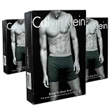 3 PACK IN ORIGINAL BOX - Mens CALVIN KLEIN Fine Rib Button Fly Boxer Shorts / Briefs: Choose From Many Color Sets